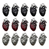 10pcs 16*25mm Gothic Human Organ Heart Charms Alloy Pendants For DIY Bracelet Necklace Earrings Jewelry Making Accessories