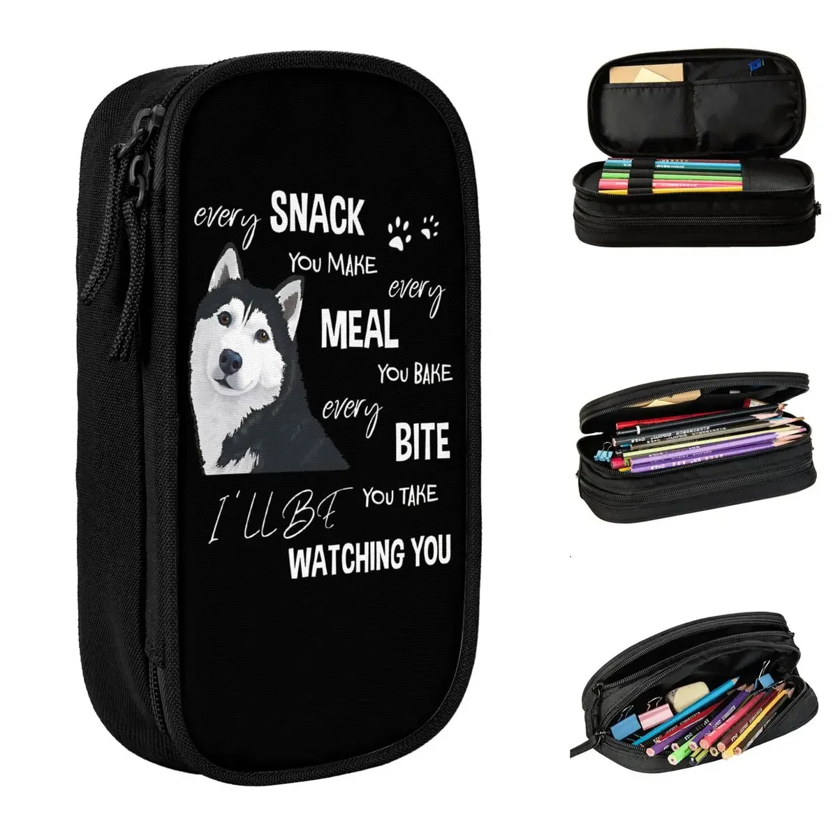 

Cute I'll Be Watching You Pencil Cases Dog Lover Pencil Box Pen for Student Big Pencil Bags School Supplies Zipper Stationery