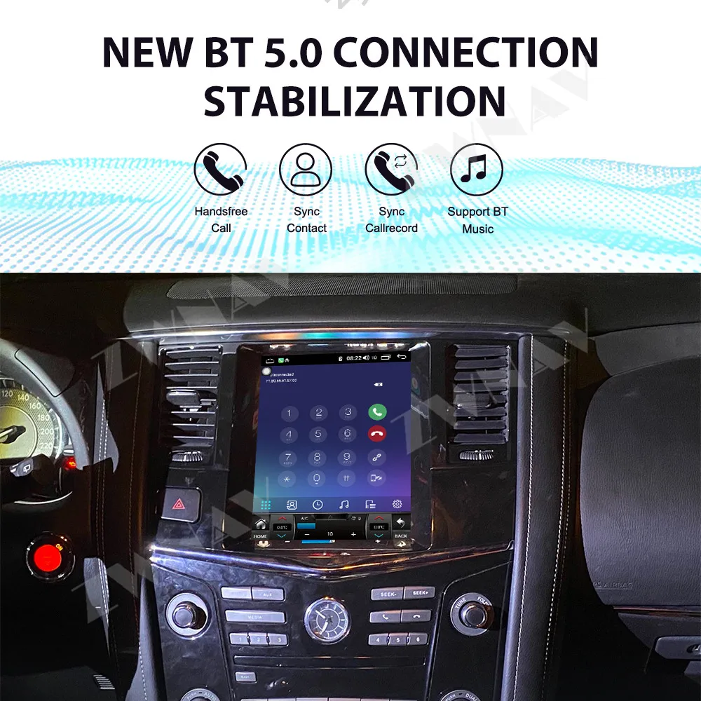 Android 14 GPS Navigation Carplay 10.4 inch Touch Screen For Nissan Patrol 2012-2017 WIFI 4G Head Unit Auto Stereo Radio
