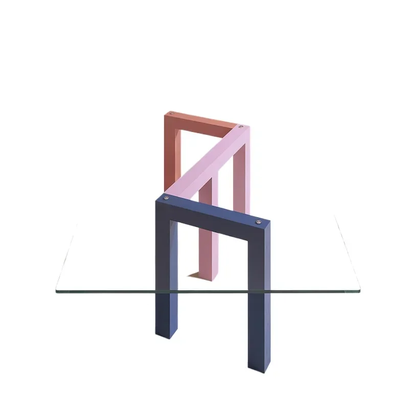 

Italian minimalist dining table, medieval style, stained glass negotiation table, design