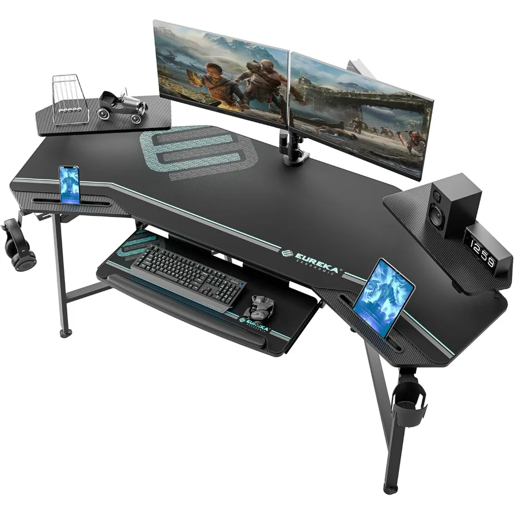 Aero Gaming Desk with Led Lights, 72