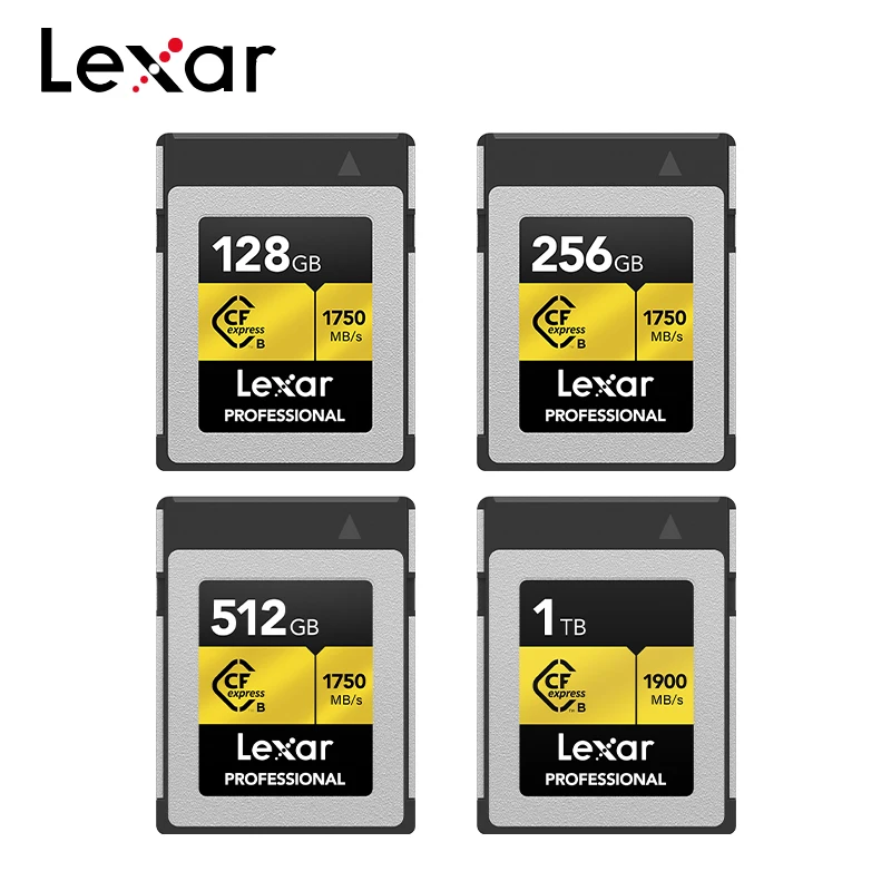 Original Lexar CFexpress Type B Gold Series CFe B 128GB 256GB Flash Storage Memory Card 512GB 1TB Read 1750MB/s For RAW 8K Video