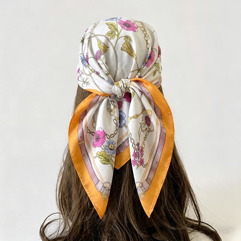 

Fashion Scarf Bandana Hijab Women's Turban Print Luxury Square Headscarf Neckerchief Handkerchief Shawl Windproof Headband Wraps
