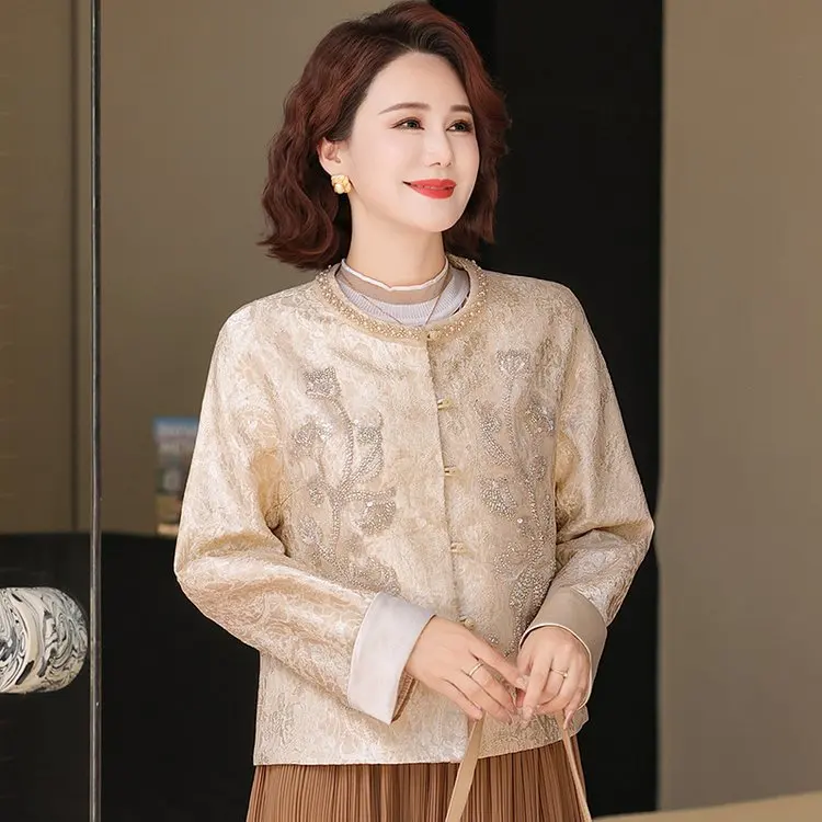 New Chinese style coat women's autumn temperament is thin and age-reducing versatile 2509-XB091-A660