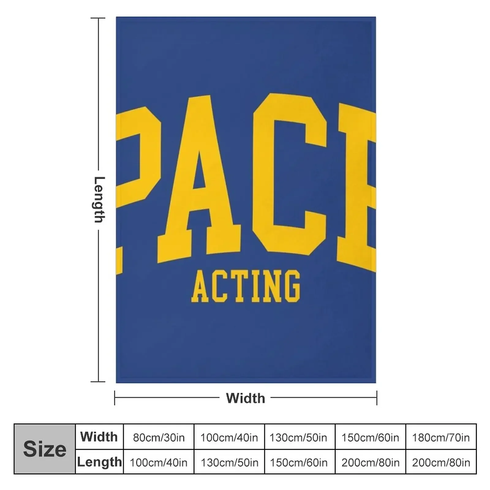 pace acting - college font curved Throw Blanket couch cozy soft plush fuzzy picnic outdoor blanket
