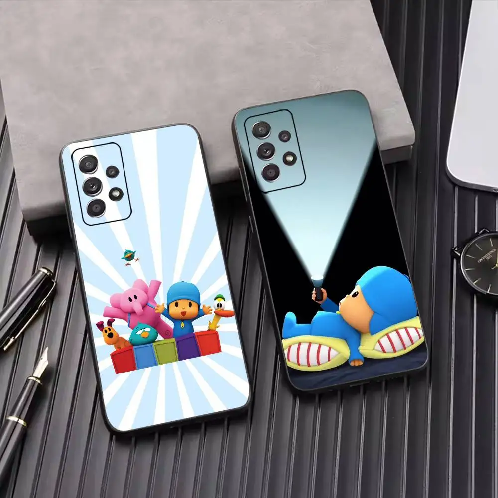 Lovely Cartoon P-Pocoyo Gift Phone Case For Samsung S25,S24,S21,S22,S23,S30,Ultra,S20,Plus,Fe,Lite,Note,10,Black Cover