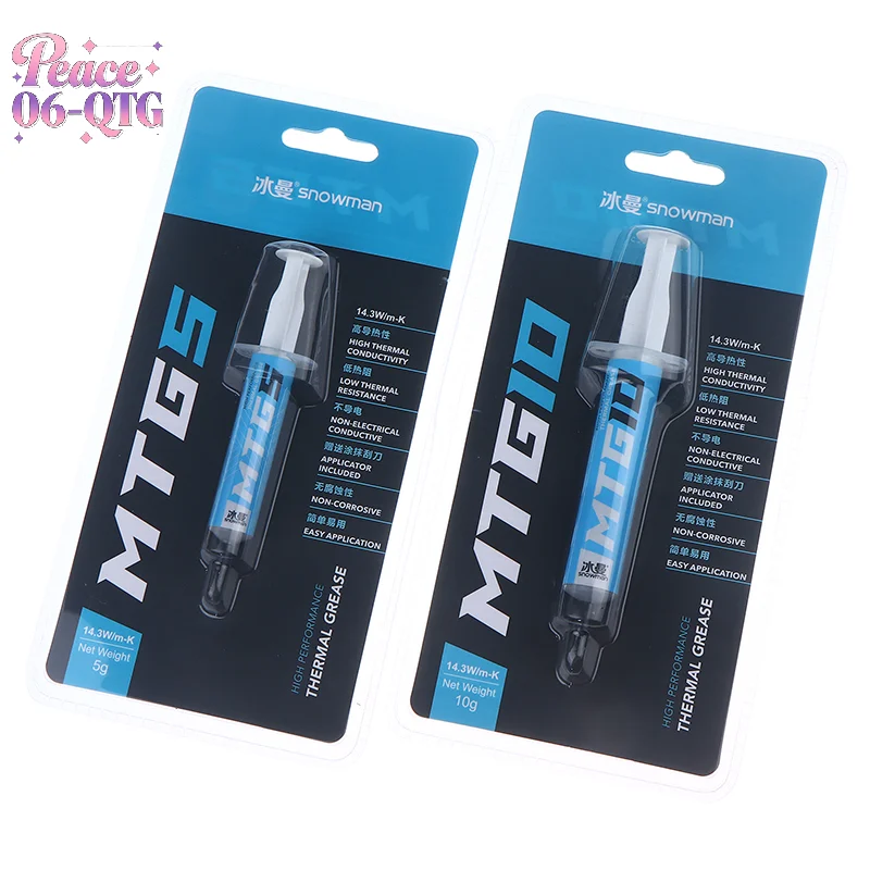 

Лидер продаж, 1 шт., 5 г/10 г, шприц MTG5/MTG10, термопроводящая смазочная паста, 14,3 Вт/мк для смазки, чип видеокарты для настольного компьютера, ноутбука