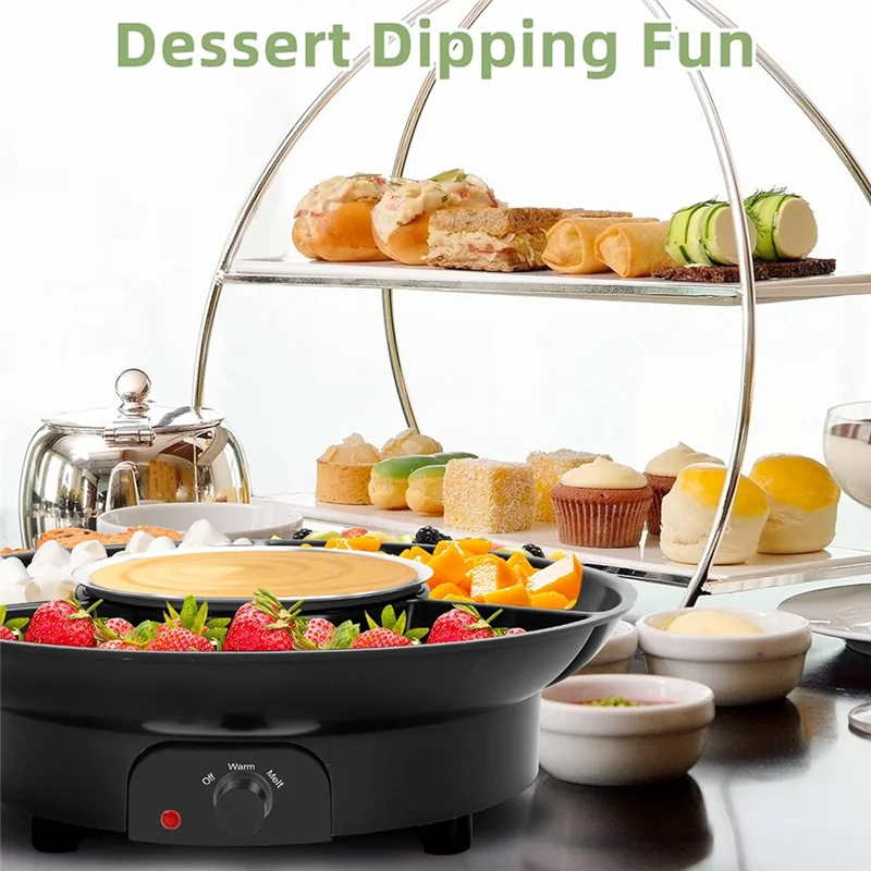 

A06R Electric Fondue Set, With Fork, Chocolate Melting Pot, Chocolate Melting Candy Melting Fondue Pot US Plug