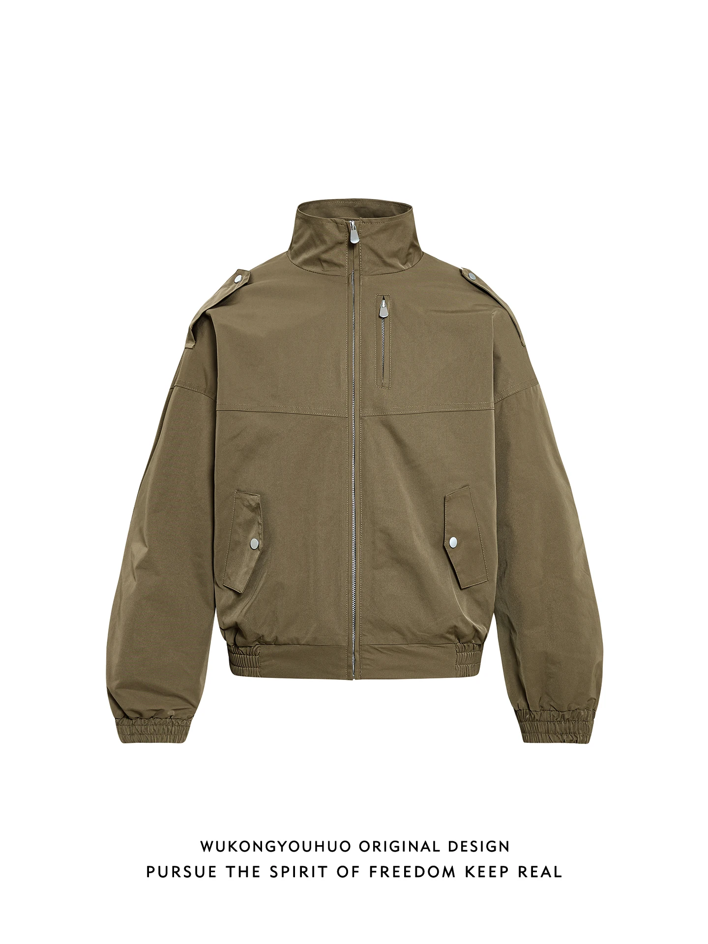 

Весенняя винтажная свободная куртка-пилот для мужчин в американском стиле, с деконструктированным воротником-стойкой, универсальная верхняя одежда для молодежи