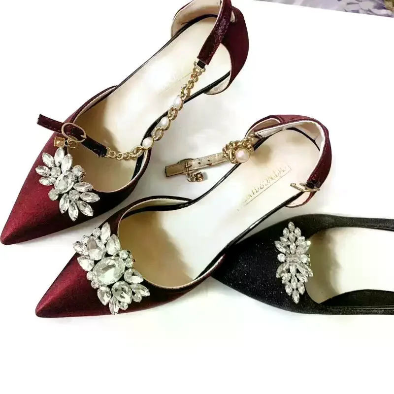 1Pcs Women Shoes Decorations Clip Sparkling Crystal Buckle Elegant Fashion Accessory for Celebrations