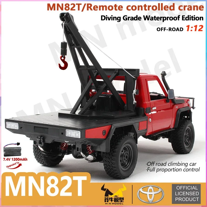 MN82T 1/12 4WD RC auto terreinwagen 2.4G afstandsbediening vrachtwagen met simulatie kraan elektrische speelgoedauto voor kinderen volwassenen
