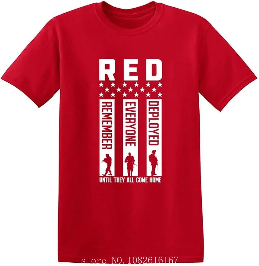 RED Friday Remember Everyone Deployed Shirt wholesale cheap graphic t shirts 2024 streetwear t-shirts