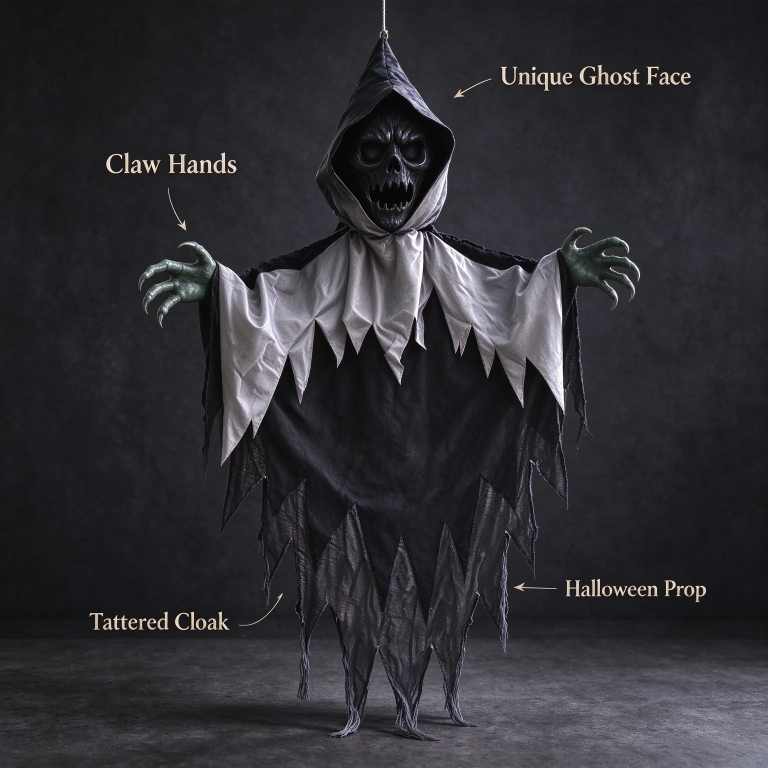 Luminous Alien Hanging Ghost Halloween Prop Voice Activated Sensor Pendant for Haunted House Party Decoration