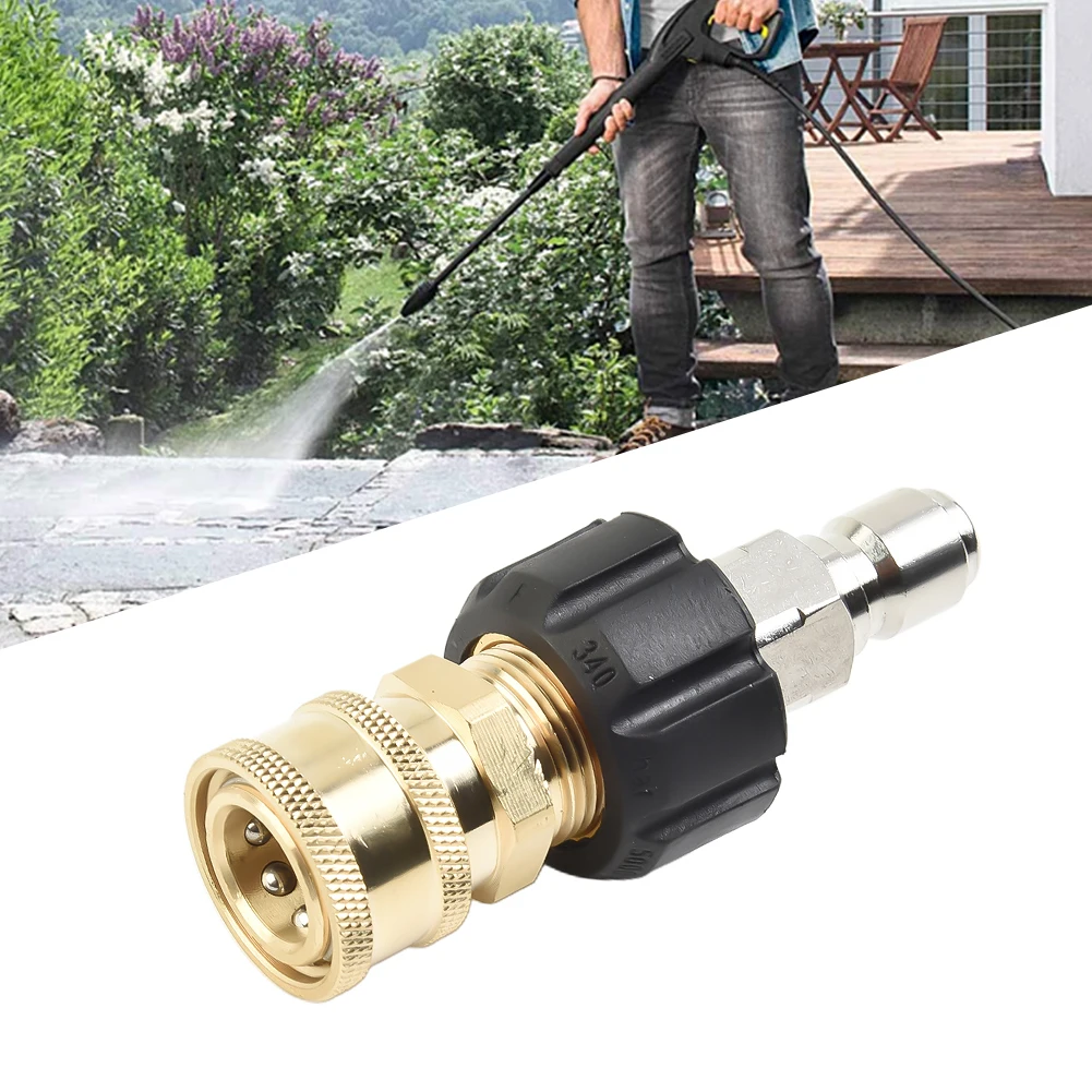 

Replacement Useful Washer Adapter Pressure Washer Adapter 15mm M22 Practical Quick Connect To 1/4“ 3/8“ 5000 PSI