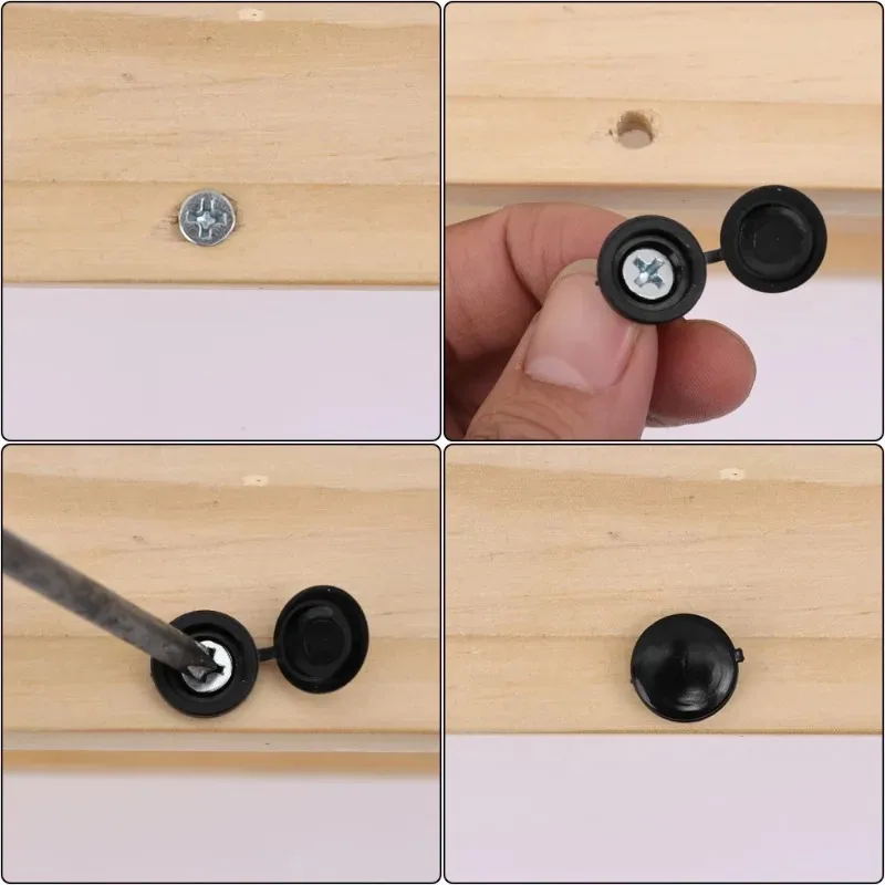 Screw Cover Cap White Black Grey Plastic One-piece Screw Cap Cover Nail Nuts Bolts Decorative Cover Screw Folding Ugly Covers