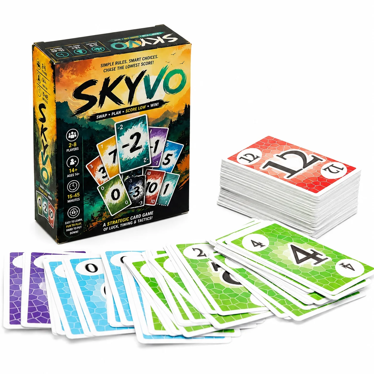 

Strategic Number Matching Card Game Fast Paced Score Reduction Gameplay Swap Reveal Eliminate Cards Luck Strategy Brain Training
