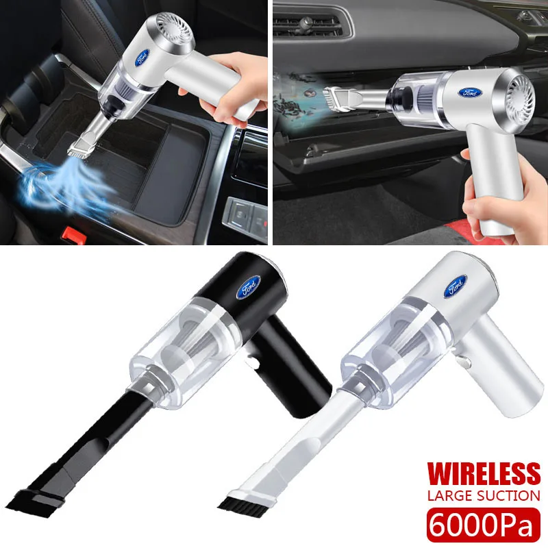 Car Logo Vacuum Cleaner Car Interior Cleaning Tool Car Accessories For Ford Fiesta EcoSport Ranger Mondeo Mustang FOCUS 2 3 4