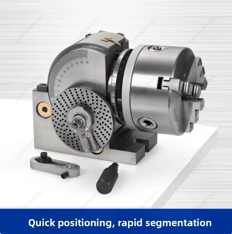 4-5 Inch Semi-universal Dividing Indexing Head with Tailstock & 100/125mm 3-Jaw Chuck for Milling Drilling