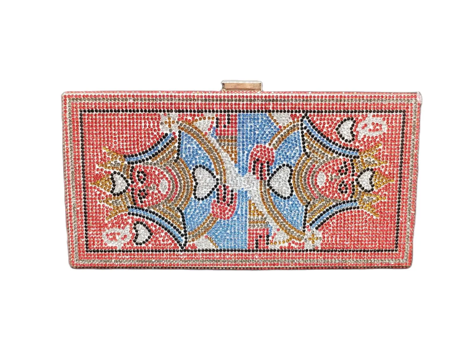 DG PEAFOWL  Women Crystsal Clutch Purse Evening Bags Poker Card Queen Q Vegas Rhinestone Handbags Casinos Dinner Bag