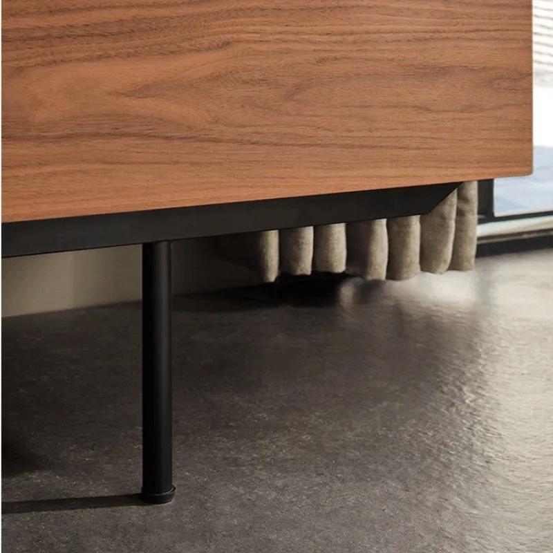 Mueble de TV minimalista moderno, ahumado, salón alto, dormitorio, nogal, piso de pared