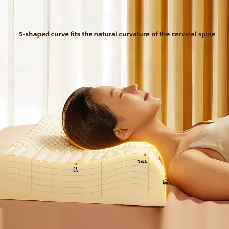 

Latex Pillow To Protect Cervical Vertebra To Help Sleep Home Adult Student Rubber Core Throw Pillows Memory Foam Pillow