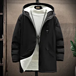 Hooded Plush And Thick Wool Collar Windproof Thick Warm Jacket Parka Coat Men Brand Outwear Fashion Casual Loose Parka Men