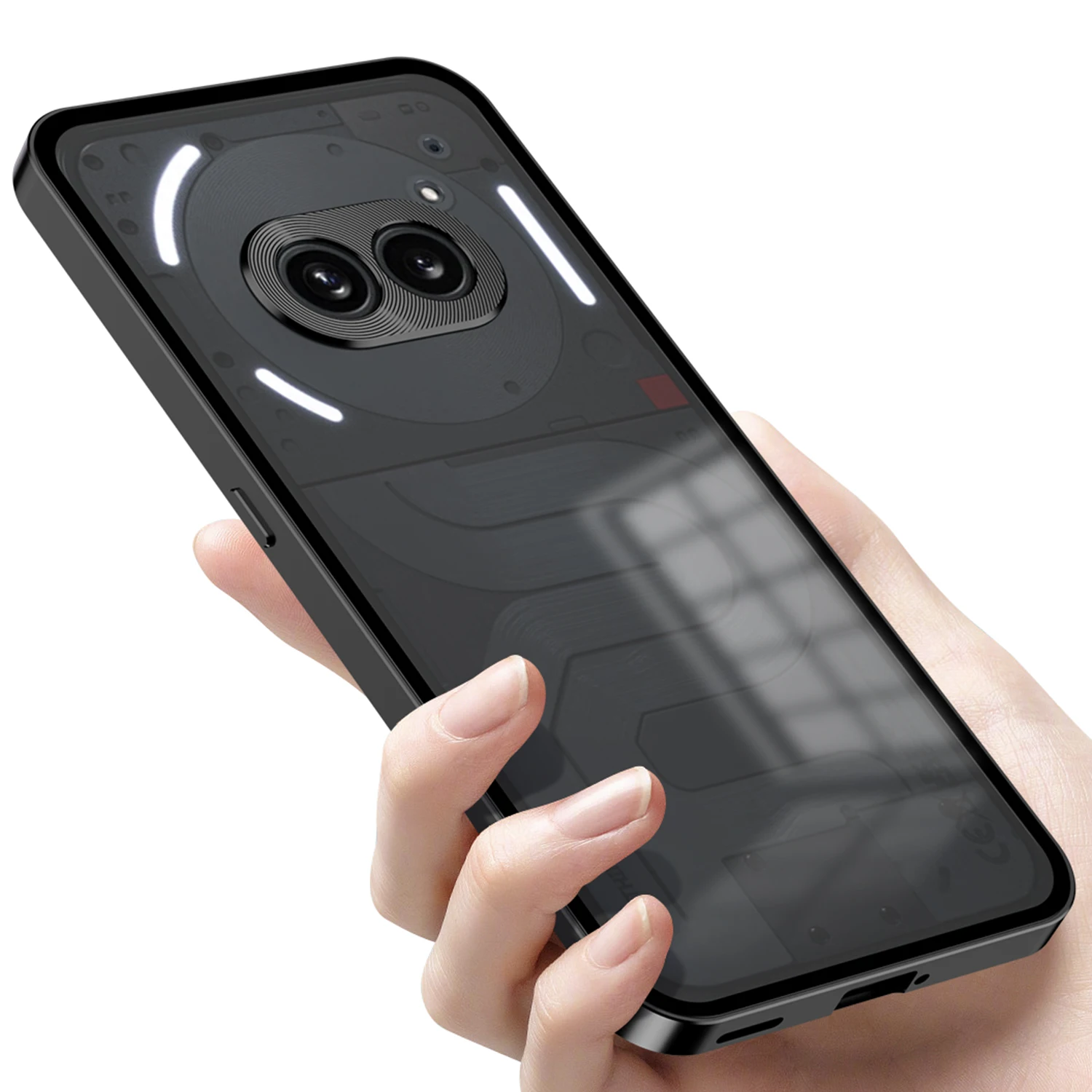 

2 in 1 Metal Aluminium Alloy Frame Hard PC Backboard Shockproof Phone Cover for Nothing Phone 2 2A Case