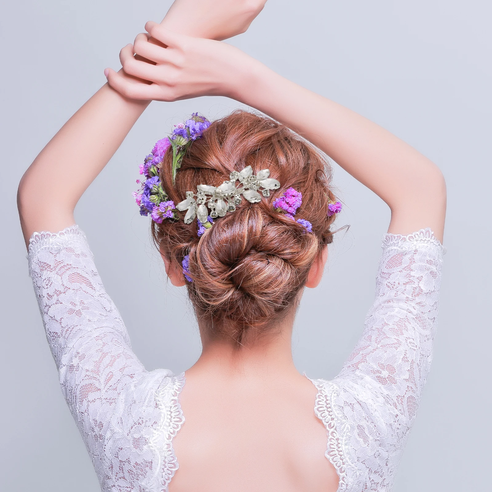 

2 Pcs Hair Comb Accessories Headpiece Bride Side Decorative Bridal Headdress Alloy Rhinestone Combs Rhinestones