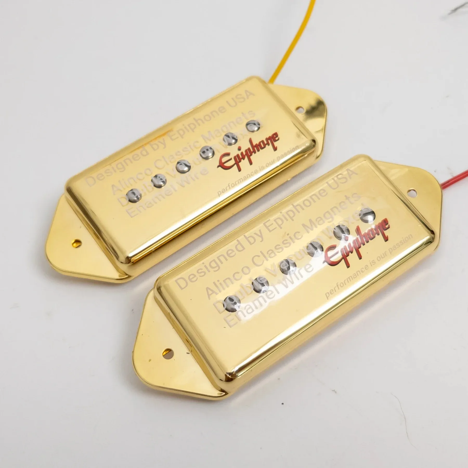 Alnico 5 P90 Dogear Single Coil Pickups Neck & Bridge for LP SG M Series Electric Guitar, Low Gauss