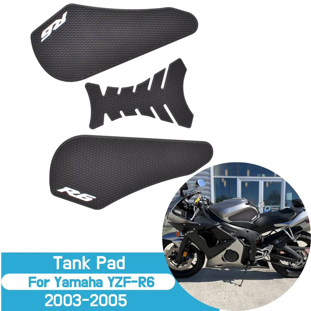 

For Yamaha YZF-R6 2003 2004 2005 YZFR6 Side Tank Pad Oil Gas Fuel Protector Cover Motrocycle Rubber Stickers Decal Accessories
