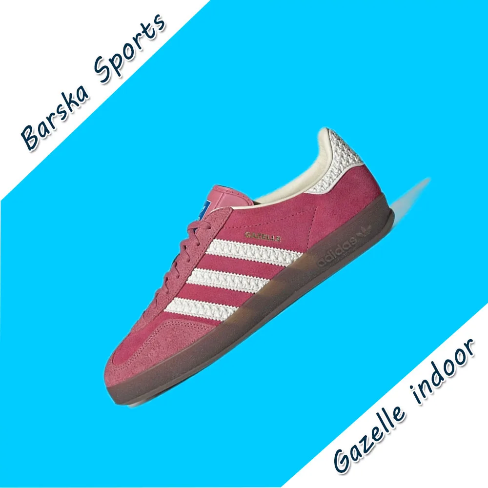 Adidas New GAZELLE INDOOR Lage atletische boardschoenen voor heren en dames Klassieke retro sneakers Lichtgewicht mode-sneakers Roze en wit