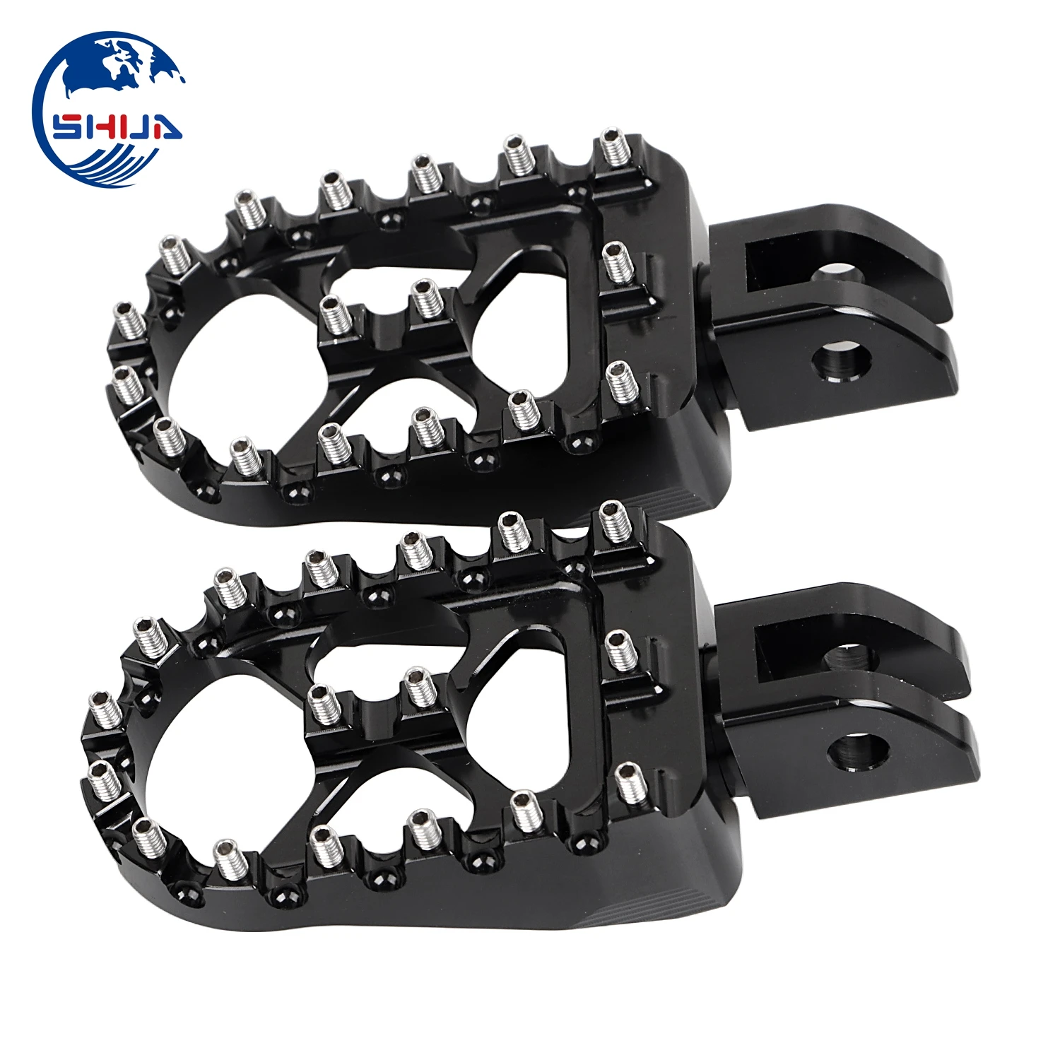 Front Black CNC Wide Fat Foot Pegs MX Style Footpegs Pedals For Harley Softail M8 2018-23 Street Bob FXBB FXLR Slim FLSL