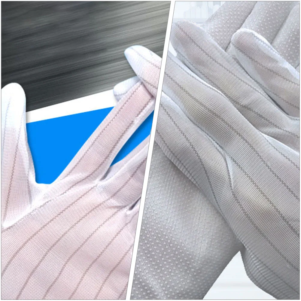 

10 Pairs Anti Static Gloves Thin Computer Electronics Work White Protective Safety Dustproof Ergonomic Comfort Static Protection