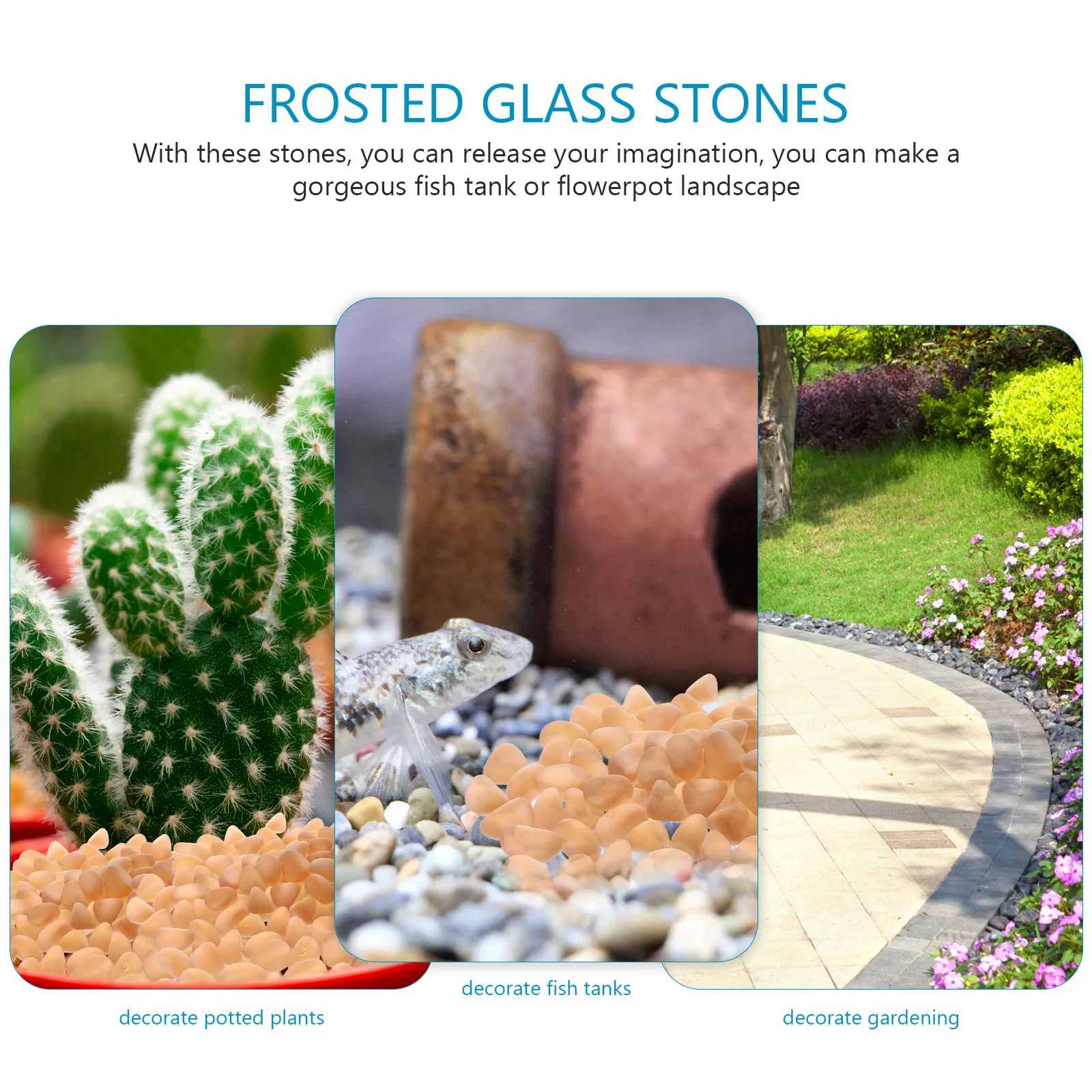 

Landscape Stone 2 Bags Frosted Glass Gravel Substrate DIY Aquarium Fish Tank Decor Pet Supplies Gardening Pond Ornament