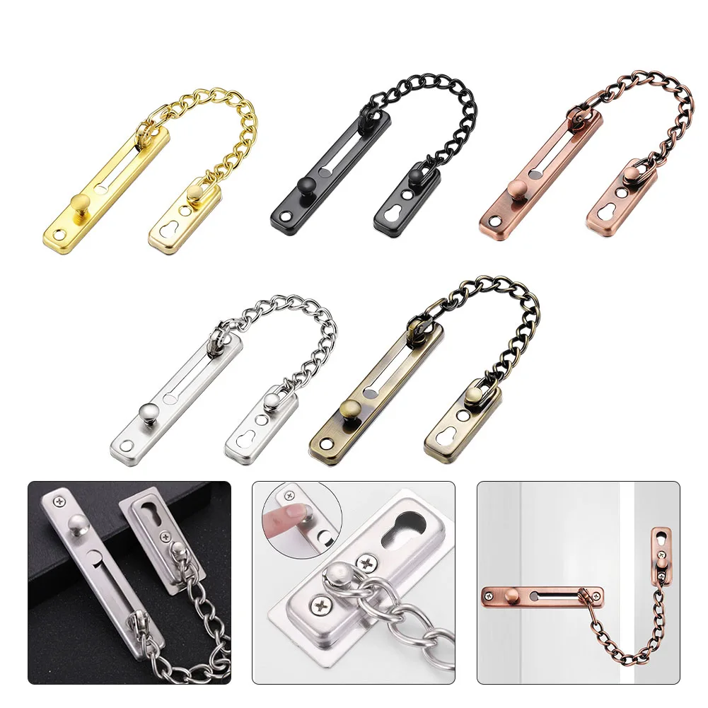 Lock Chain Door Chain Anti Theft Door Chain For Cabinets Closets Guard Pin Stainless Steel Hardware Accessories