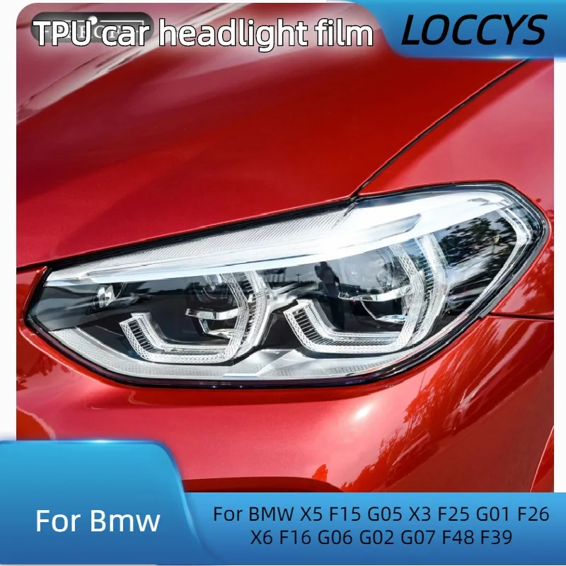 

For BMW X5 F15 G05 X3 F25 G01 F26 X6 F16 G06 G02 G07 F48 F39 Car Headlight Protective Film Front Light Transparent TPU Sticker