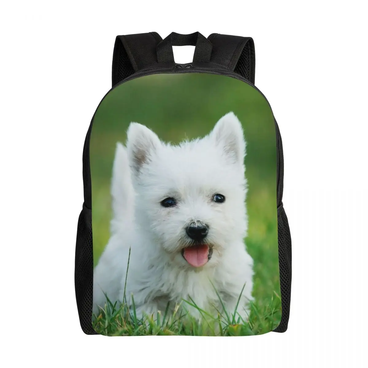 West Highland White Terrier Puppy Backpacks for Boys Girls Westie College School Travel Bags Bookbag Fits 15 Inch Laptop