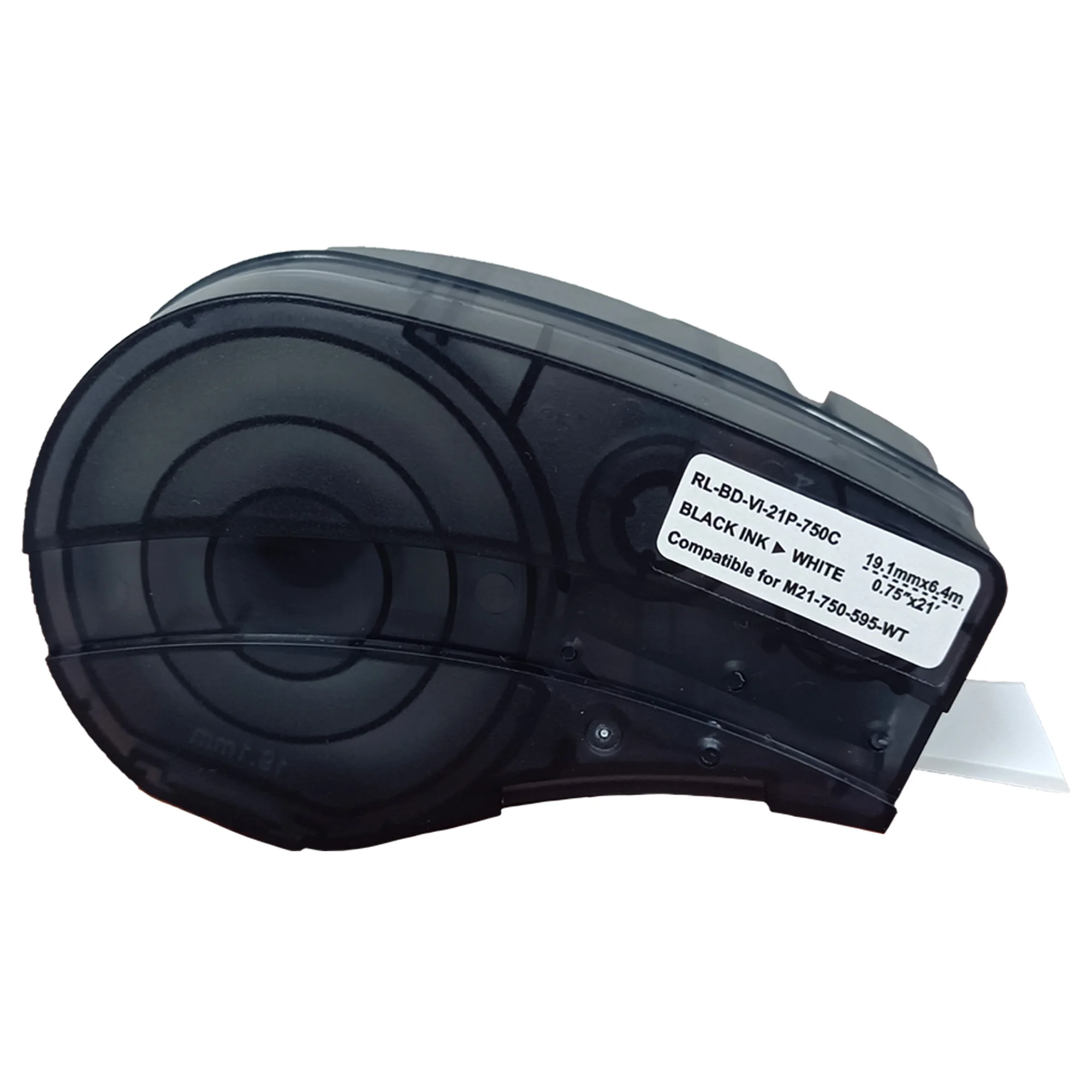 5 pack M21-750-595 19.1mmx6.4m（0.75‘’x21'） Black on white Vinyl Label Compatible BRADY BMP21-PLUS/BMP21 Label Printers