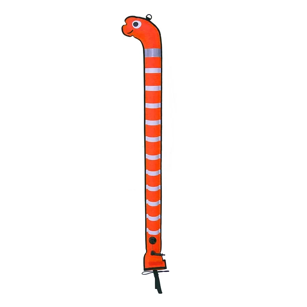 180x15cm Sea Eel Shape Scuba Diving SMB Nylon Marker Buoy for Divers Includes Reflective Strips for Visibility