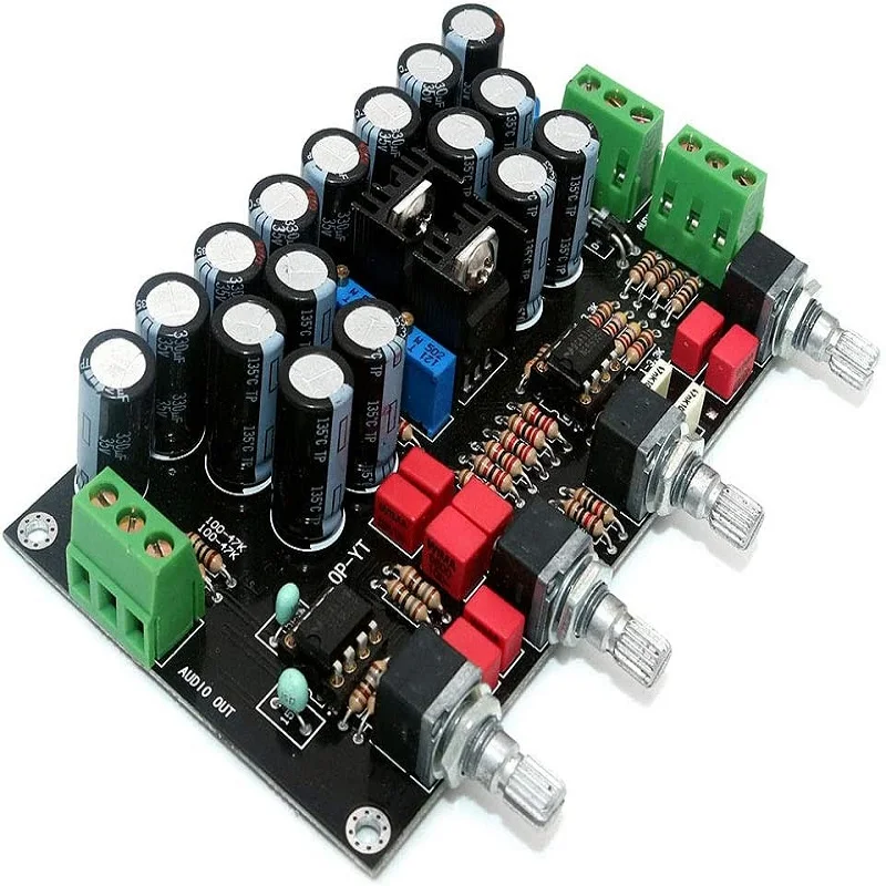 DollaTek HiFi Amplificador Audio OPA2604+AD827 OPAMP 5532 LM337 LM317 Preamp Pre-Amplifier Volume Tone Control Board