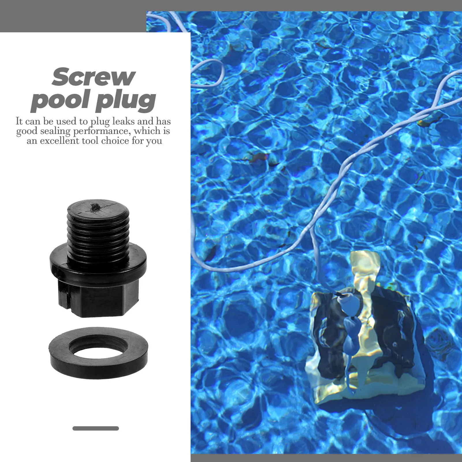 

2Sets Pool Return Line Winterizing Plug Plastic Freeze Resistant Seal Filter Drain Screw Pool Pump Replacement