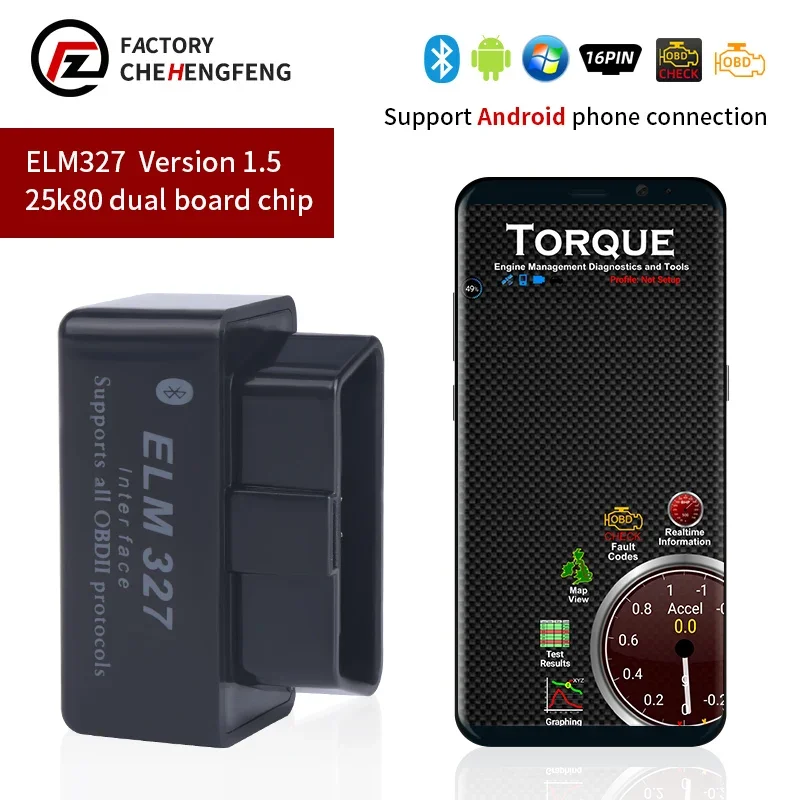 

ELM327 Bluetooth Wifi V1.5 PIC18f25k80 Chip Diagnostic Tool J1850 Elm327 V2.1 For OBD2 Vehicle Android IOS Torque OBD Scanner