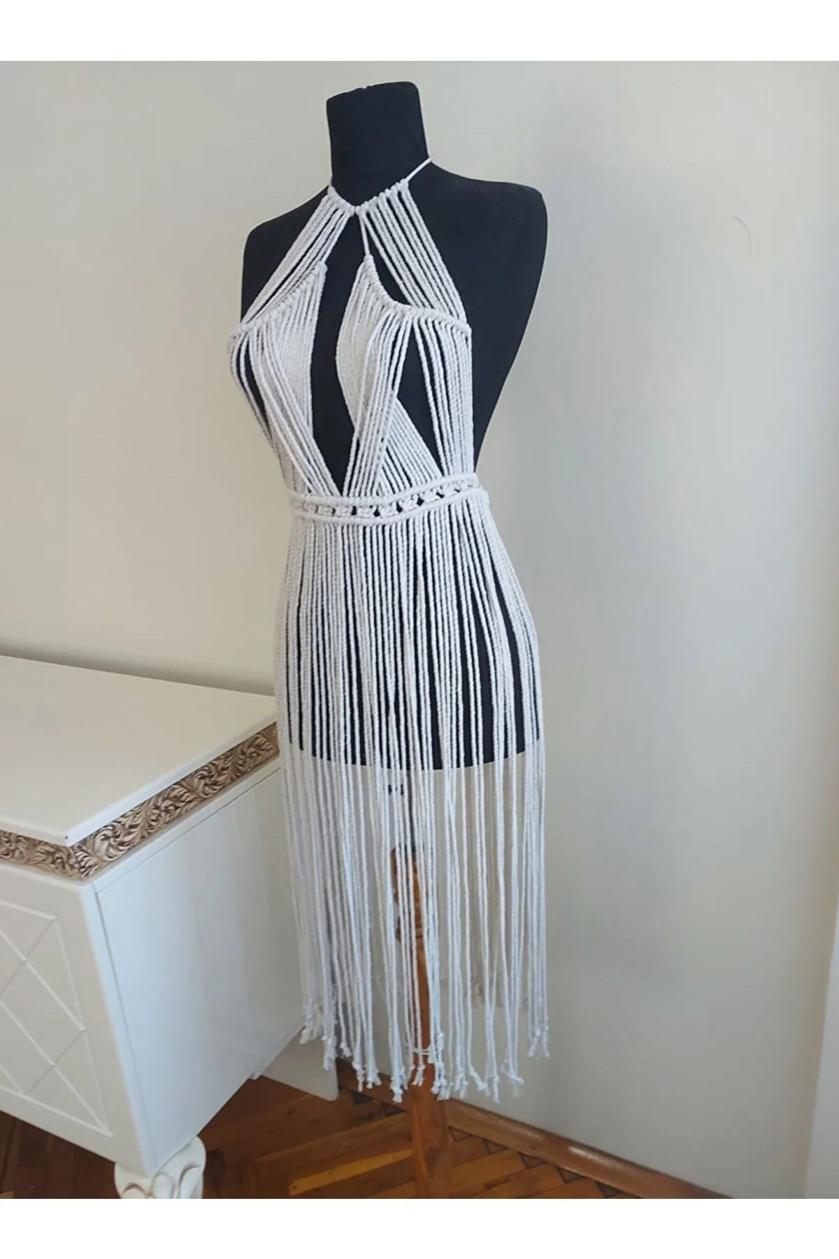 Macrame Handmade Women Beach Dress Festival Gown-Beach Pareo-BNT881