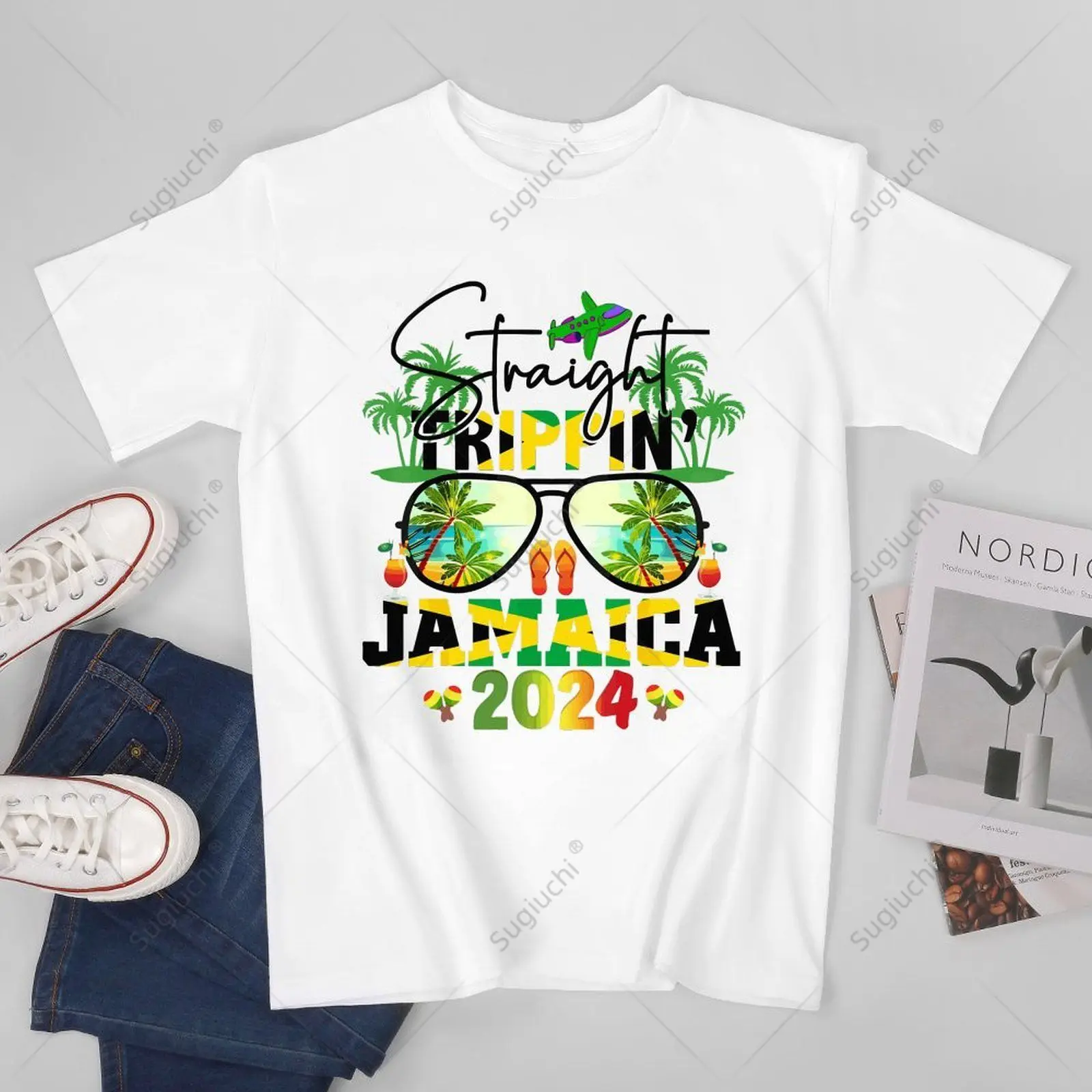 Unisex Men Jamaica 2024 Here We Come Matching Family Vacation Trip Tshirt Tees T Shirts Women Boys 100% Cotton T-Shirt
