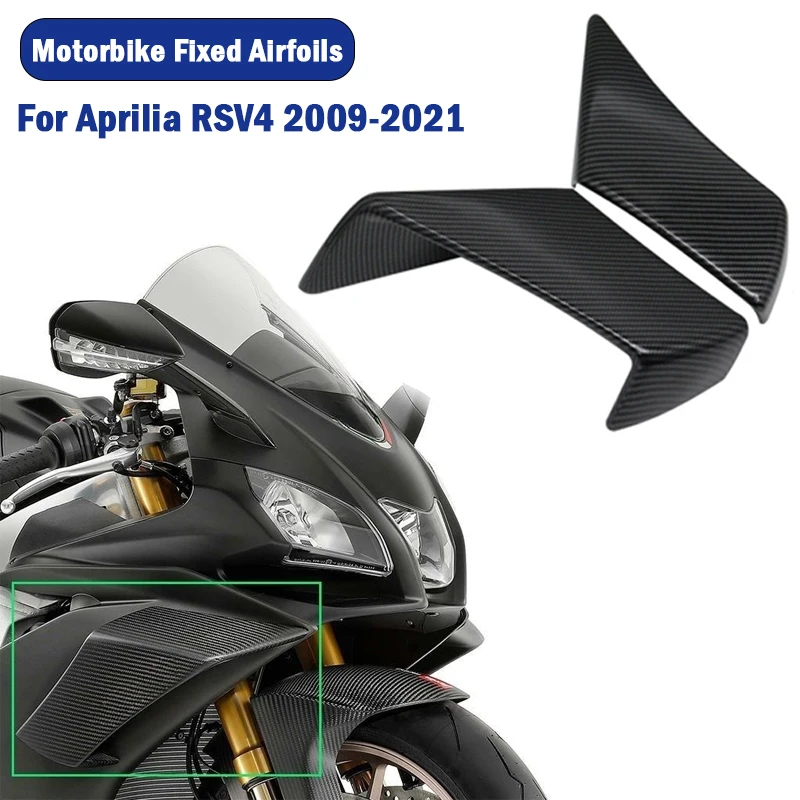 

For Aprilia RSV4 2009 - 2017 2018-2020 Motorcycle AccessoriesABS Carbon Fiber Winglets Fixed Wind Wing Air Deflectors Fairing