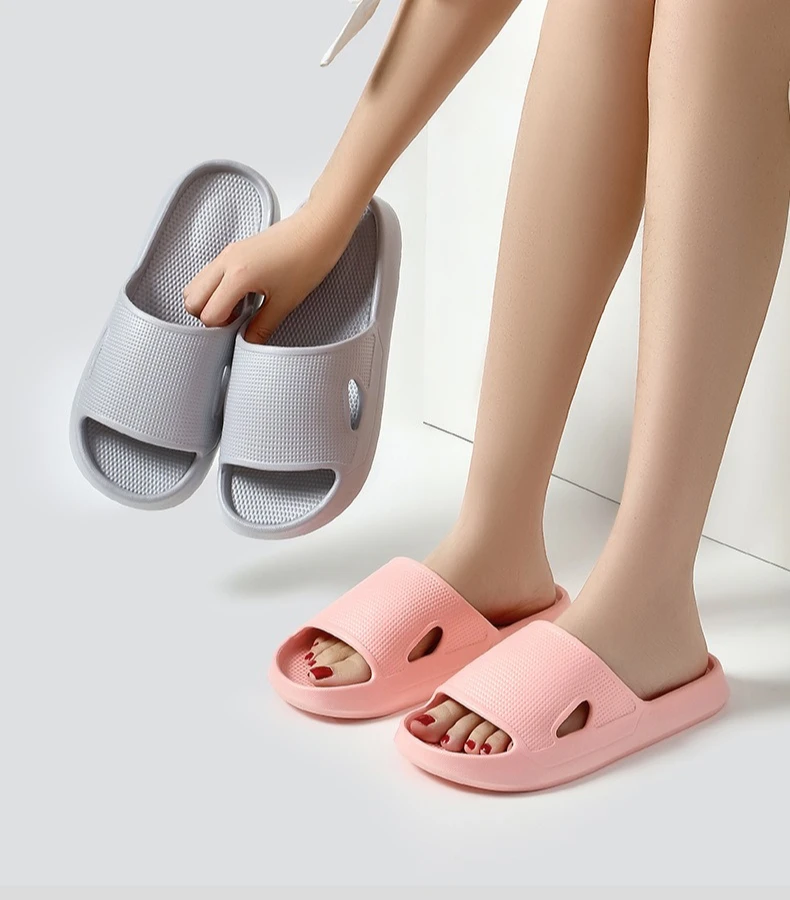 Dicke Plattform Wolke Hausschuhe EVA Weiche Sohle Kissen Rutschen Sommer Strand Flip-Flops Frauen Rutschfeste Badezimmer Hause Hausschuhe – Detail 5