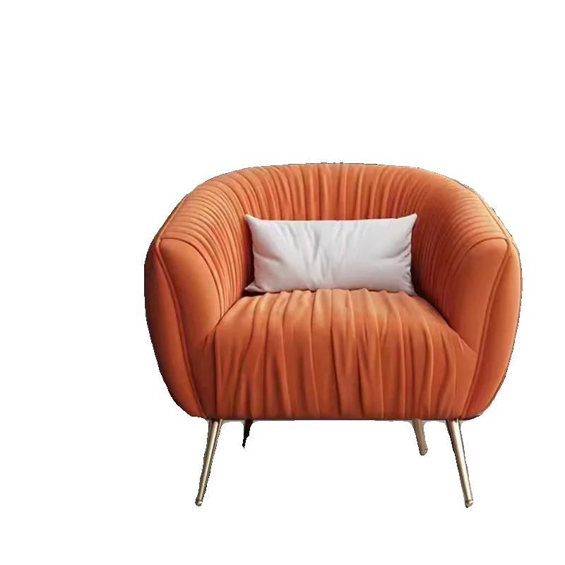 

Fabric single sofa chair modern simple light luxury leisure fashion bedroom high-end negotiation light reception chair