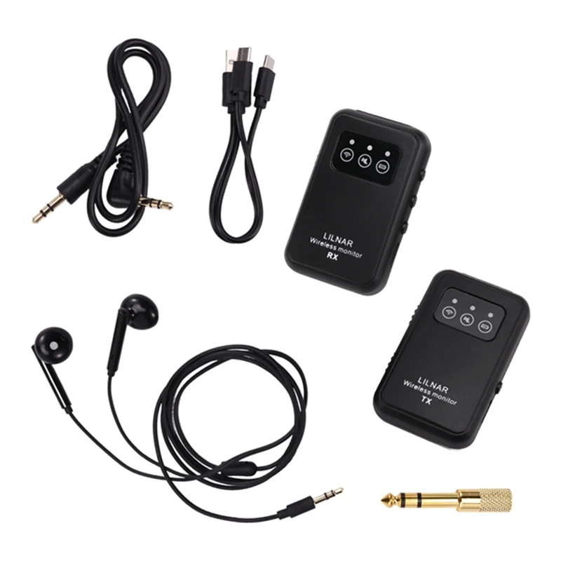 

Wireless In-Ear Monitoring System Stage Playback 2.4G Headphones Rechargeable Transmitter, Receiver Support Stereo Mono