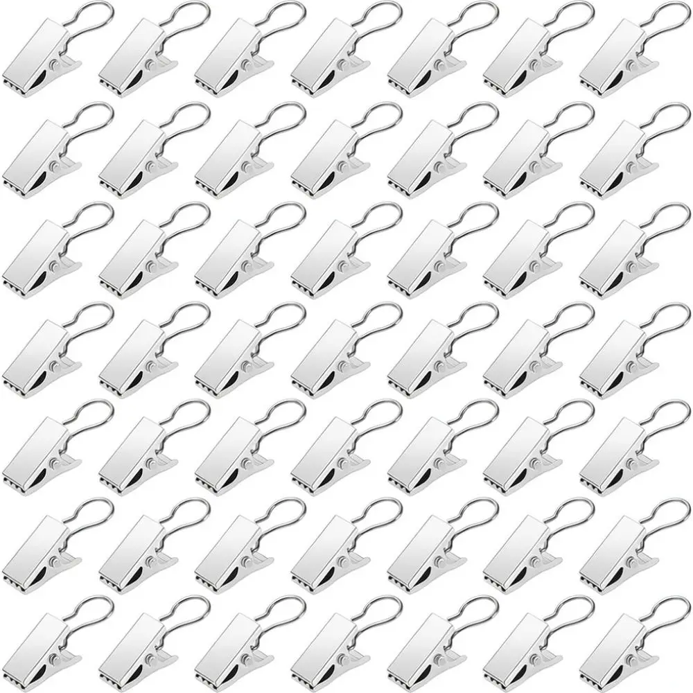 Durable Stainless Steel Drapery Clips Hooks Rustproof Metal Clamps For Home Decor Shower Curtain Hanging Accessories
