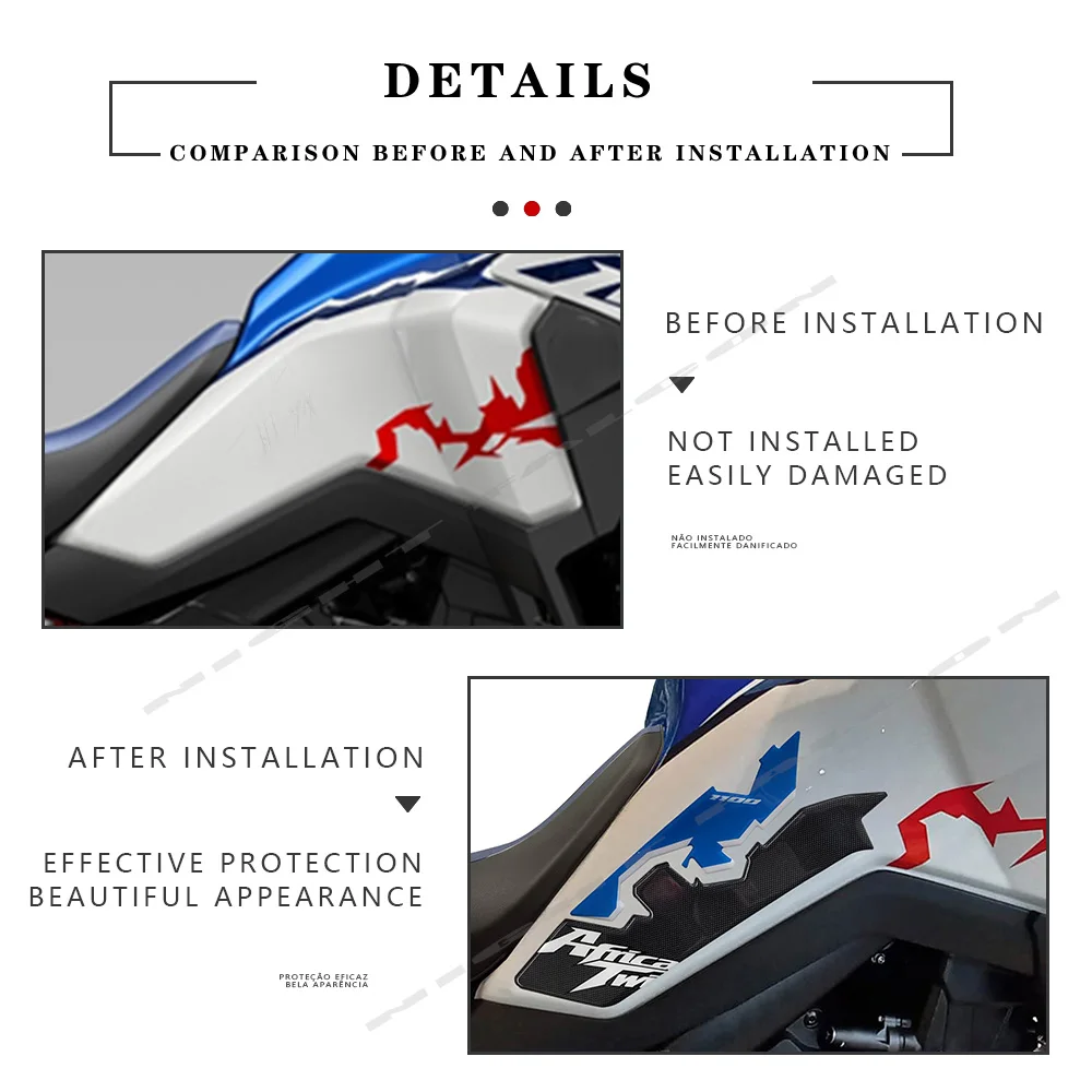 For CRF 1100L Africa Twin 2024 Accessories 3D Epoxy Resin Sticker Protection Kit Tank Pad